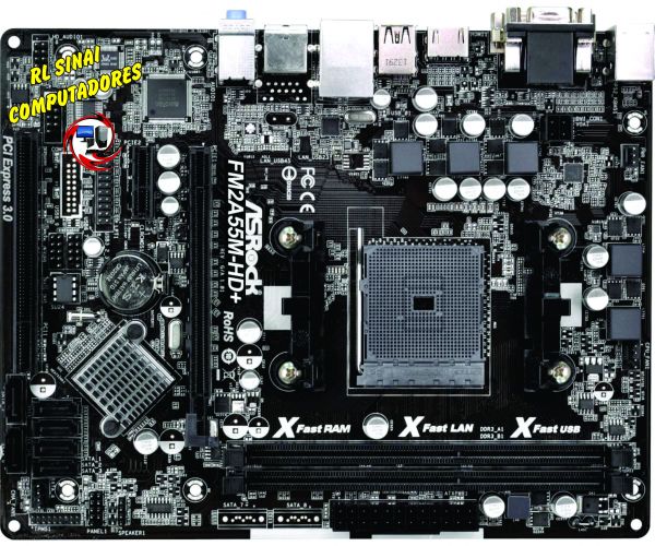 placa mãe de computador asrock fm2a55M HD+ com defeito